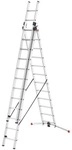 Hailo Alu-Kombileiter &raquo;S100 ProfiLOT&laquo; 3-teilig 33 Sprossen silber
