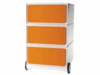 Rollcontainer 3 Schübe orange, easyOffice, 39x64.2x43.6 cm