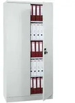 G&uuml;rkan Stahlschrank lichtgrau mit Fl&uuml;gelt&uuml;ren grau, 92x195x42 cm