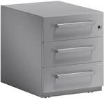 Bisley Stahl-Rollcontainer &raquo;Note&laquo; mit Universalschubladen, mit Griff silber,