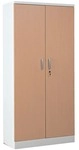 G&uuml;rkan Stahlschrank mit Fl&uuml;gelt&uuml;ren in Holzoptik 92 x 195 cm Korpus wei&szlig; wei&szlig;,
