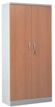 G&uuml;rkan Stahlschrank mit Fl&uuml;gelt&uuml;ren in Holzoptik 92 x 195 cm Korpus grau grau,