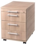 HAMMERBACHER Rollcontainer &raquo;X-Line&laquo; 1 Utensilo, 3 Sch&uuml;be mit klassischen