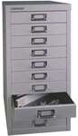 Bisley Schubladenschrank &raquo;MultiDrawer&laquo; A4, einbahnig, 10 Sch&uuml;be silber, 27.9x59x38