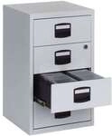 Bisley Home Beistellschrank &raquo;PFA&laquo; A4, einbahnig, 4 Sch&uuml;be grau, 41.3x67.2x40 cm