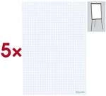 Herlitz Flipchart-Block kariert 5 St&uuml;ck 100 Blatt gesamt wei&szlig;, 68x99 cm
