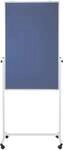 Magnetoplan 3-in-1 Moderationswand Whiteboard/Filz 75/120 cm blau, 177 cm