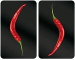 Wenko 2er-Set Herdabdeckplatte Universal &raquo;Hot Peperoni&laquo;, 30x52 cm