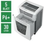 Leitz IQ Aktenvernichter &raquo;Office Pro P6+&laquo; Mikroschnitt bis 5 Blatt wei&szlig;,