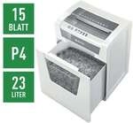 Leitz IQ Aktenvernichter &raquo;Office P4&laquo; Partikelschnitt bis 15 Blatt wei&szlig;,