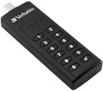 Verbatim USB-Stick 128 GB &raquo;Keypad Secure - USB-C&laquo;, 2.8x1.2 cm