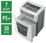 Leitz IQ Aktenvernichter &raquo;Office Pro P5+&laquo; Mikroschnitt bis 7 Blatt wei&szlig;,