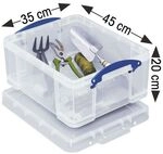 Really Useful Box Ablagebox 21 Liter transparent, 45x20x35 cm