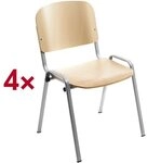 Rocada 4er-Set Besucherst&uuml;hle Holz braun, 48 cm