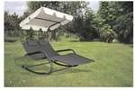 Garden Pleasure Garten-Doppel-Schaukelliege mit Sonnendach &raquo;Serifos&laquo; schwarz,