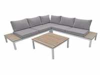 4-tlg. Garten-Lounge-Set mit Tisch »Valentina« grau, Garden Pleasure, 80x39 cm