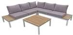 Garden Pleasure 4-tlg. Garten-Lounge-Set mit Tisch &raquo;Valentina&laquo; grau, 80x39 cm