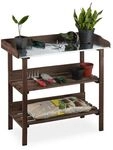 relaxdays Pflanztisch Holz 86 x 92 x 42 cm dunkelbraun braun