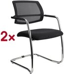 HAMMERBACHER 2er-Set Freischwinger mit Netzr&uuml;cken silber, 56x43x59 cm