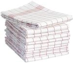 dyckhoff 10er-Pack Geschirrt&uuml;cher &raquo;Karo&laquo; rot rot, 50 cm