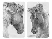 2er-Set Herdabdeckplatte Universal »Horses« weiß, Wenko, 30x4.5x52 cm