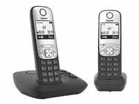 Schnurloses Telefon mit Anrufbeantworter »A690A Duo« schwarz schwarz, Gigaset