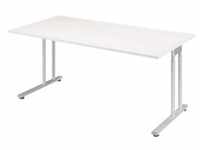 Schreibtisch »Lissabon« 160 cm beim Aufbau höhenverstellbar grau, Geramöbel,