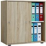 VCM Schiebet&uuml;renschrank &raquo;Lona&laquo; 2 OH breit braun, 70x74x37 cm