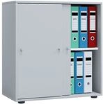 VCM Schiebet&uuml;renschrank &raquo;Lona&laquo; 2 OH breit grau, 70x74x37 cm