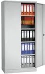 G&uuml;rkan Stahlschrank mit Fl&uuml;gelt&uuml;ren 92 x 195 cm grau, 92x195x42 cm