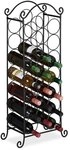 relaxdays Weinregal 21 Flaschen Eisen schwarz schwarz, 33x88x20 cm