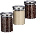 relaxdays Vorratsglas 3er Set je 600 ml wei&szlig;