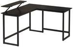 VASAGLE Schreibtisch 140 cm O-Fu&szlig; schwarz, 140x76x50 cm