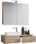 VCM Morgenthaler 3-tlg. Badm&ouml;bel-Set &raquo;Gudas&laquo; Spiegelschrank braun