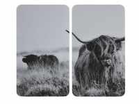 2er-Set Herdabdeckplatte Universal »Highland Cattle« weiß, Wenko, 30x4.5x52 cm
