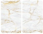 Wenko 2er-Set Herdabdeckplatte Universal &raquo;Marmor Gold&laquo; gold, 30x4.5x52 cm