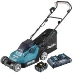 makita Akku-Rasenm&auml;her &raquo;DLM382PM2&laquo; 2x 18 V inkl. Akkus und Ladeger&auml;t t&uuml;rkis, 45