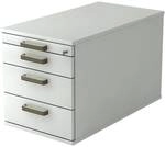 HAMMERBACHER Rollcontainer &raquo;R-Line&laquo; extratief mit klassischen Schubladen grau,