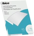 Ibico Laminierfolien A5 100 St&uuml;ck 75 mic gl&auml;nzend transparent, 15.4x21.6 cm