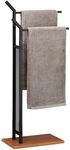 relaxdays Handtuchst&auml;nder Zweiarmig Schwarz 88 x 40 x 20 cm schwarz