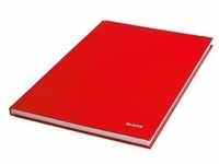 Hardcover Notizbuch »Solid 4664« A4 kariert - 160 Seiten rot, Leitz
