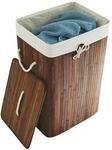 relaxdays W&auml;schekorb Bambus eckig 83 l braun