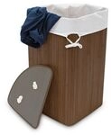 relaxdays Eckw&auml;schekorb Bambus 60 l braun