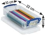Really Useful Box Ablagebox 0,55 Liter transparent, 22x4x10 cm