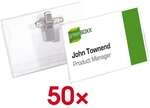 Durable Namensschilder &raquo;Kombiklemme&laquo; - 50 Stk transparent, 7.5x4 cm