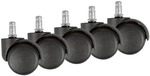 Amstyle 5er-Pack Teppichbodenrollen f&uuml;r B&uuml;rostuhl &Oslash; 50 mm schwarz