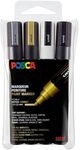 uni-ball 4er-Pack Acrylstifte &raquo;POSCA PC-5M Metallic&laquo; 1,8 - 2,5 mm schwarz