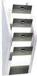 helit Wand-Prospekthalter &raquo;the arc&laquo; 4 x A4 silber, 28x54x8 cm