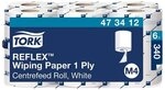Tork Putztuchrollen &raquo;Reflex Premium&laquo; 1-lagig 6 Rolen wei&szlig;, 19.4 cm