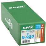 SPAX Holzbauschrauben T40 Tellerkopf Edelstahl A2 8 x 220 mm 50 St&uuml;ck silber